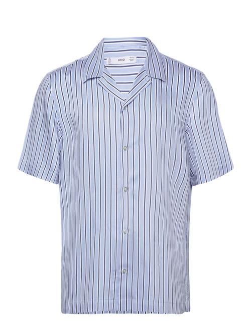Mango Regular-Fit Bowling Striped Shirt Purple Mango